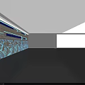 Stylish Modern Wall Design With Wave Pattern And Illuminated Signage Panels