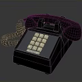Vintage Black Electronic Telephone With Classic Keypad Panel And Retro Design