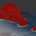 Rocky Coastal Terrain With Blue Water Scattered Rock Formations And Greenery