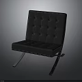 Modern Black Tufted Chair With Metal Frame And Comfortable Seat Cushion