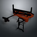 Orange And Black Mechanical Device With Bracket Base And Extended Arm Components 3d model