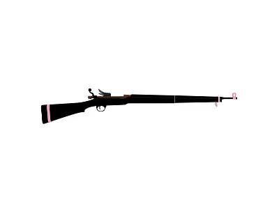 Classic Black Rifle Featuring Pink Accents Long Barrel And Metal Components 3d model