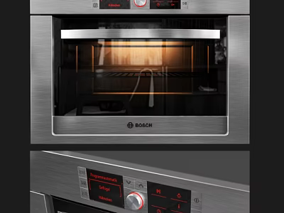 Bosch Stainless Steel Kitchen Oven With Digital Control Panel And 3d model