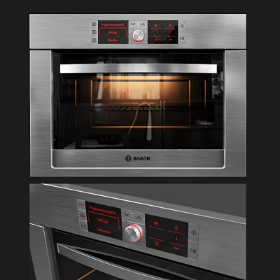 Bosch Stainless Steel Kitchen Oven With Digital Control Panel And 3d model