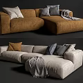 Modern corner sofa multi-person corner sofa combination 3d model