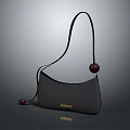 Gray JACQUEMUS Handbag With Black Strap And Red Decorative Ball Terminal Label