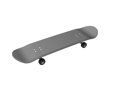 Gray Skateboard Equipment With Durable Deck And Smooth Rolling Wheels 3d model