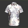 Casual Summer Short Sleeve Shirt Design With Colorful Floral Leaf Pattern
