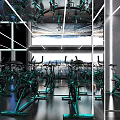 Modern Fitness Gym With Spin Bikes Spacious Workout Space And Bright Windows