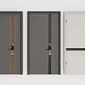 Modern Security Doors With Gray White Colors And Striped Design Features Secure Locks 3d model