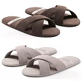 Comfortable Cross Strap Slippers In Gray And Brown Suede For Casual Indoor Wear