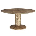 Modern Light Luxury Round Wooden Metal Dining Table 3d model