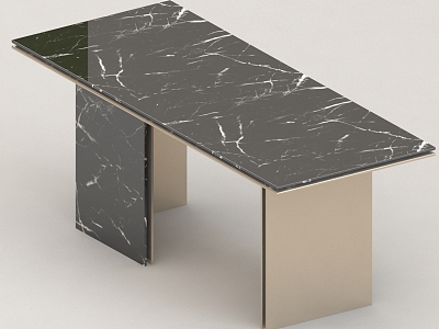 Marble End Desk 3d model