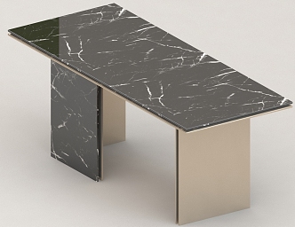 Marble End Desk 3d model