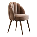 Elegant Velvet Chair With Curved Back And Slim Wooden Legs Design