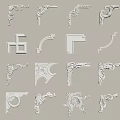 White Ornate Carved Decorative Corners And Trim For Furniture With Intricate Patterns And Classic Style