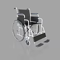 Standard Manual Wheelchair With Black Seat White Frame Large Wheels And Footrests
