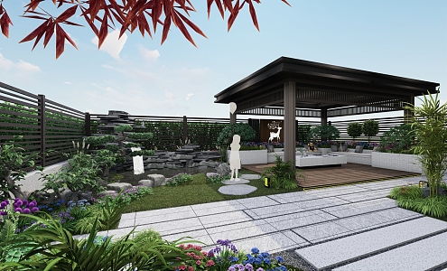 New Chinese Courtyard Garden 3d model