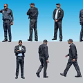 2D Security Guard Bodyguard Police 3d model