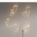 Modern Line Art Face Illuminated Wall Lamp For Decorative Home Decor