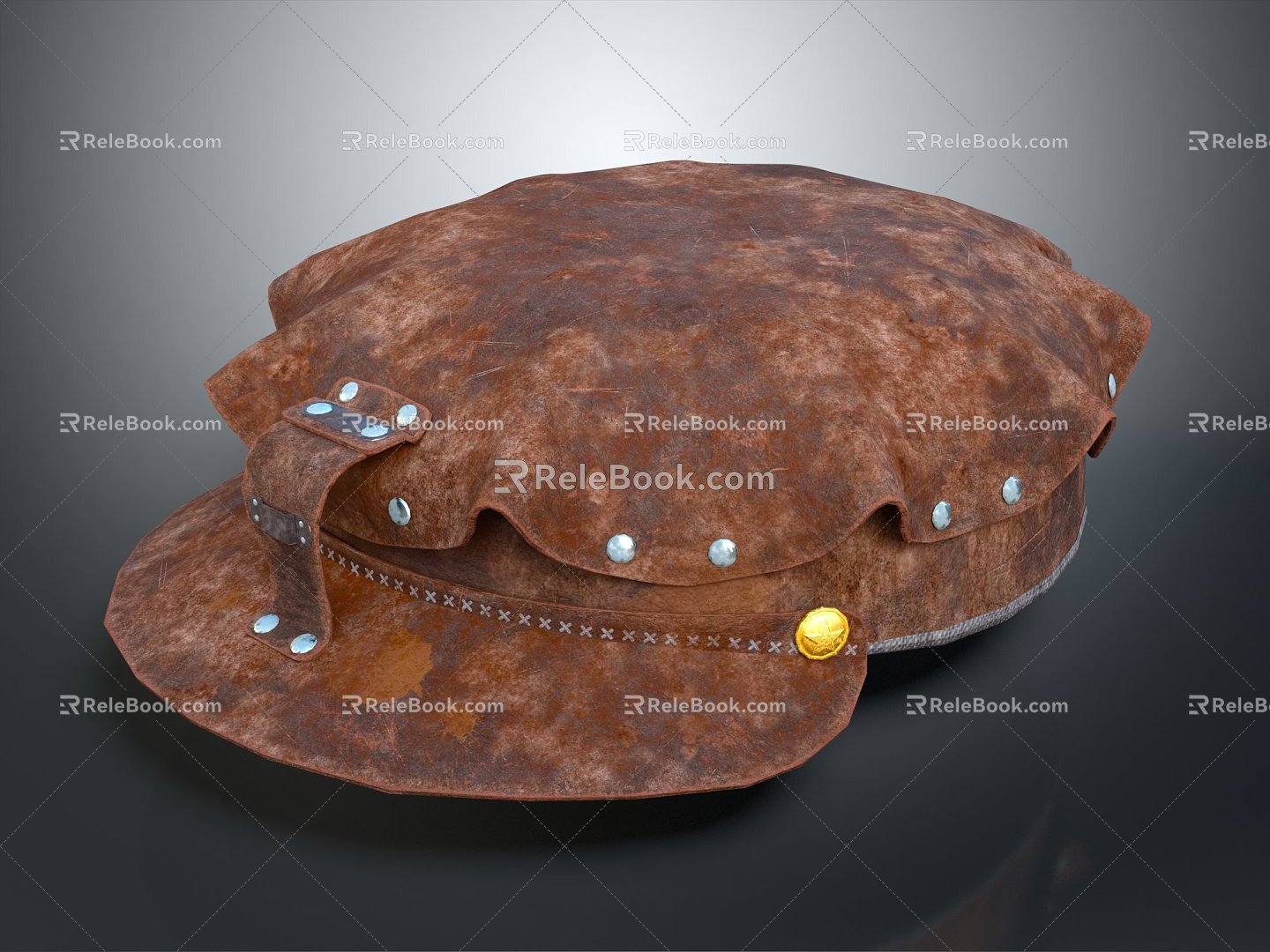 Modern Hat Men's Hat Winter Hat Leather Hat 3d model