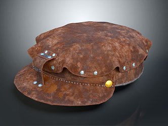 Modern Hat Men's Hat Winter Hat Leather Hat 3d model