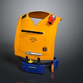 High Visibility Yellow Safety Vest with Red Device and Blue Base