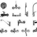 Modern faucet sanitary ware hardware combination 3d model