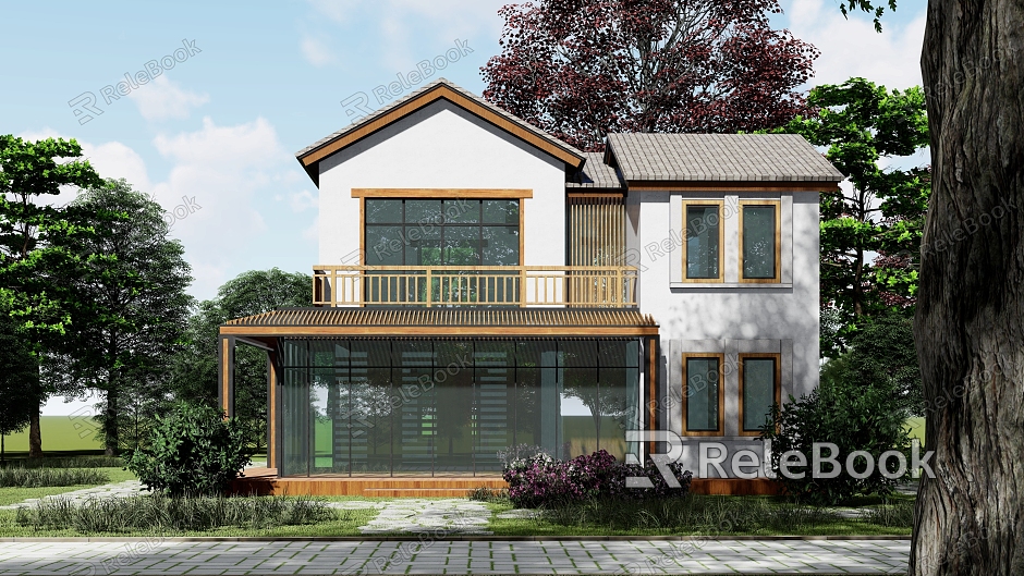 New Chinese style single-family villa model