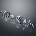 Shiny Metal Mechanical Parts Including Bearing Rings Shafts And Components