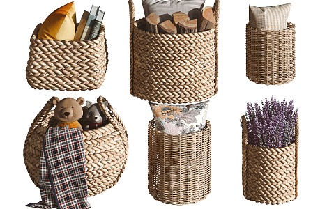 Storage Basket Frame Storage Box Fabric Storage Box Storage Basket Children's Storage Basket Children's Storage Box Basket Bamboo Basket 3d model