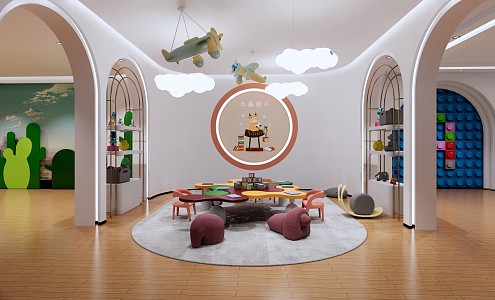 Modern Kindergarten Activity Room Decoration 3d model