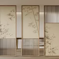 New Chinese style screen partition lattice 3d model