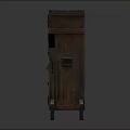 Vintage Wooden Storage Cabinet With Decorative Compartments And Carved Details
