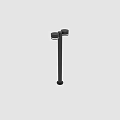 Modern Black Outdoor Light Pole With Double Illuminating Heads For Garden Use