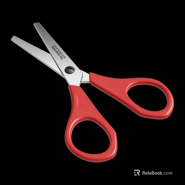Westcott Scissors With Red Handle And Sharp Metal Blades For Cutting 3d model 