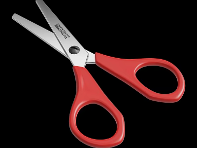Westcott Scissors With Red Handle And Sharp Metal Blades For Cutting 3d model