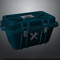 Practical Blue Toolbox With Wrench And Screwdriver Icon For Storing Tools 3d model