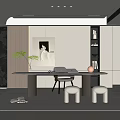Modern study 3d model