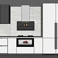 Modern integrated stove square too integrated cooking center finished 3d model