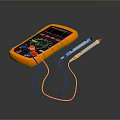 Orange Digital Multimeter With Test Leads For Computer Hardware Testing And Repair 3d model