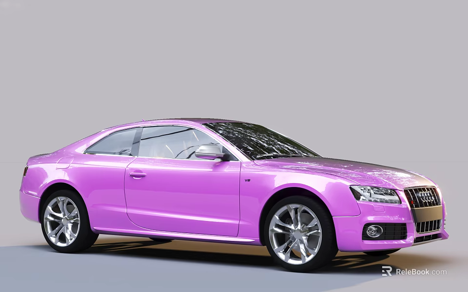 Pink Audi Two Door Coupe With Sleek Exterior And Alloy Wheels Design 3d model 