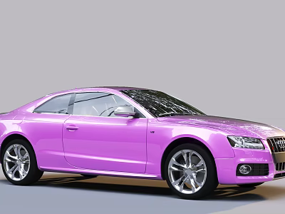 Pink Audi Two Door Coupe With Sleek Exterior And Alloy Wheels Design 3d model