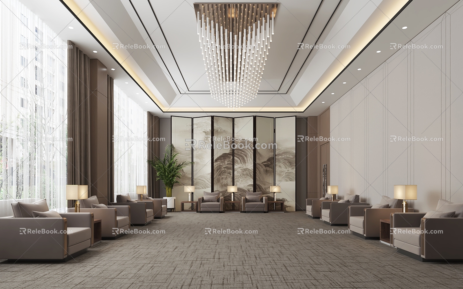 Modern Reception Room 3d model