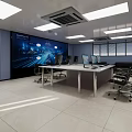 modern monitoring room 3d model
