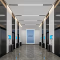 modern elevator hall 3d model