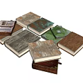 Vintage Books Collection With Various Cover Designs Decorative Patterns And Open Pages