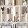 Modern Bookshelf With Glass Doors LED Lighting And Decorative Items For Home
