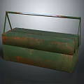 Green Metal Toolbox With Rustic Finish And Sturdy Handle For Hardware Tools Storage 3d model