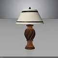 Elegant Table Lamp Furniture With White Lampshade Decorative Trim And Brown Twisted Base